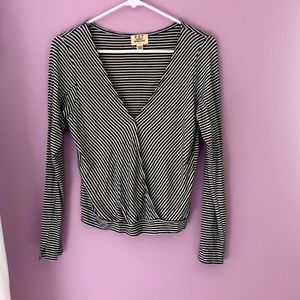 Surpliced long sleeve top